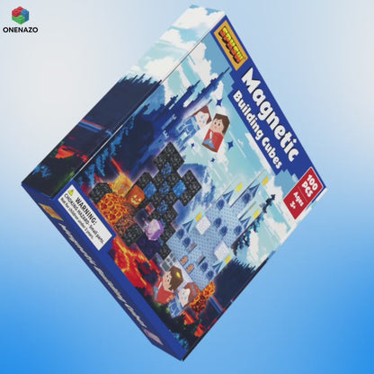 Onenazo Magnetic Building Blocks with LED Light Up Blocks - Lava Sword Castle | 0.8"/2 cm