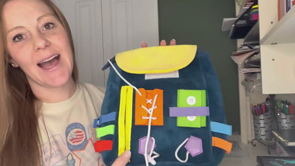 Montessori Activity Board und Aufbewahrungsrucksack | Kleinkind-Rucksack mit Schnallen und Lernspielzeug | Feinmotorik und Grundlegende Lebenskompetenzen entwickeln | Schuhebinden lernen