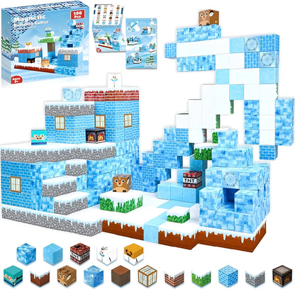 Minecraft Magnetic Building Blocks snow house for kids