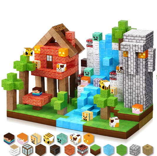 Onenazo magnetic building blocks wood house gift
