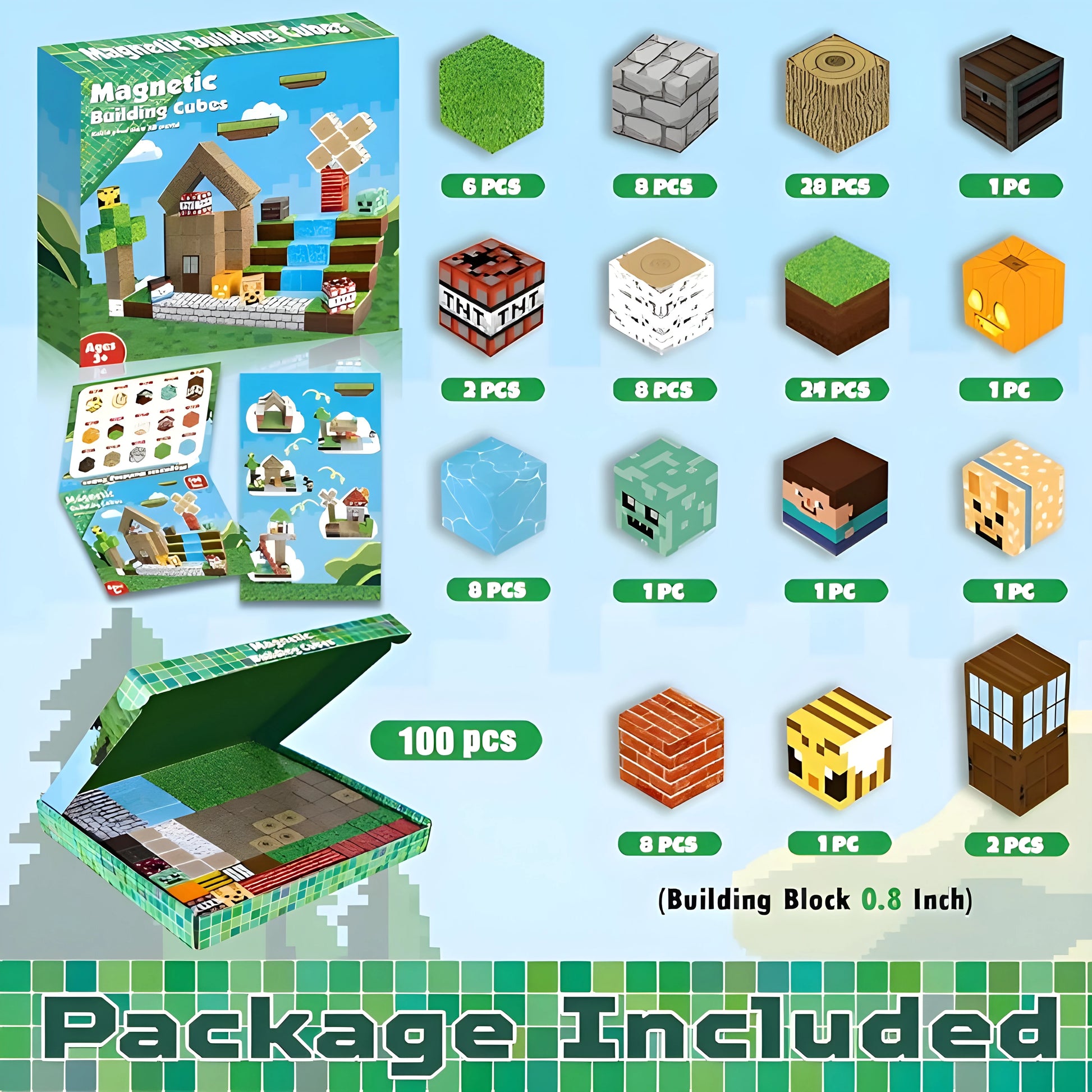 Onenazo magnetic building blocks forest